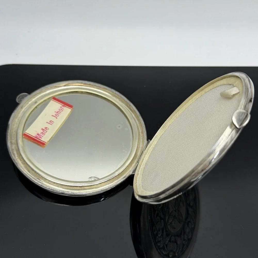 Vintage Sterling Silver Floral Etched 3.25
